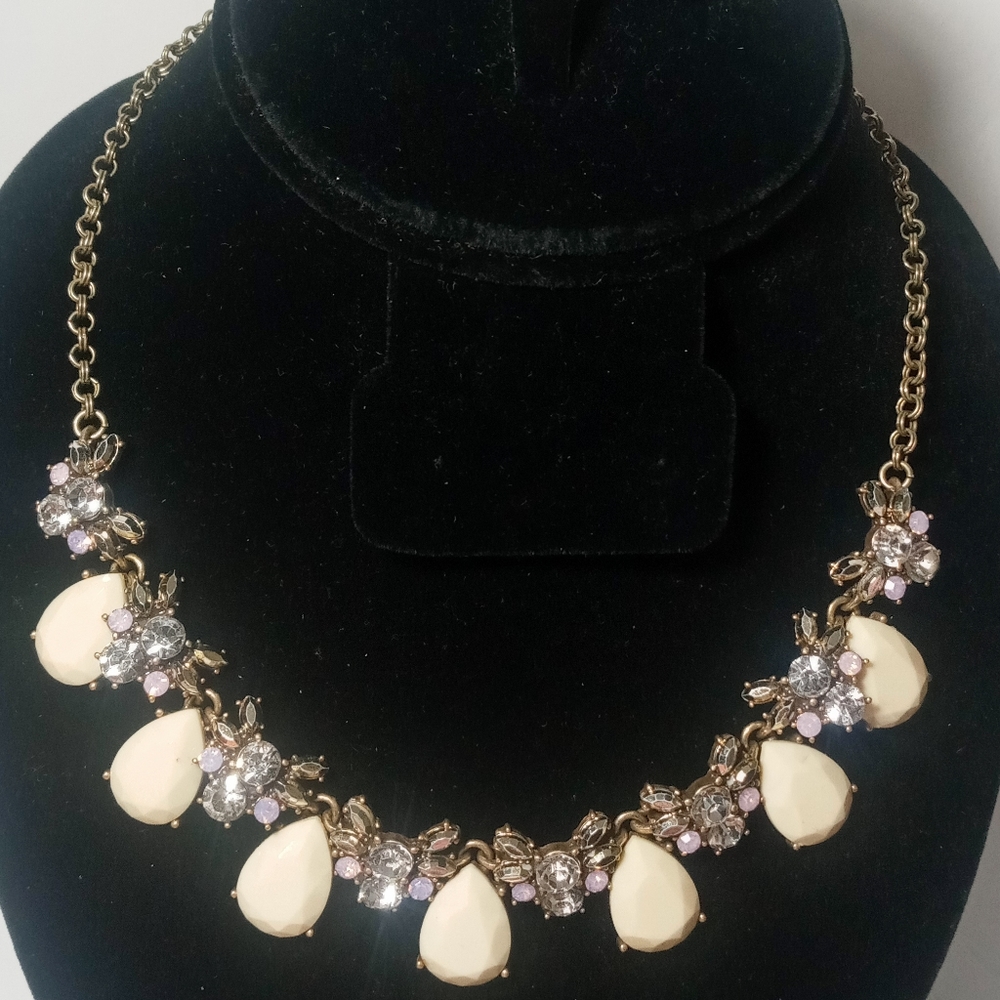 Cluster Cubic Tear Drop Statement Necklace - image 1